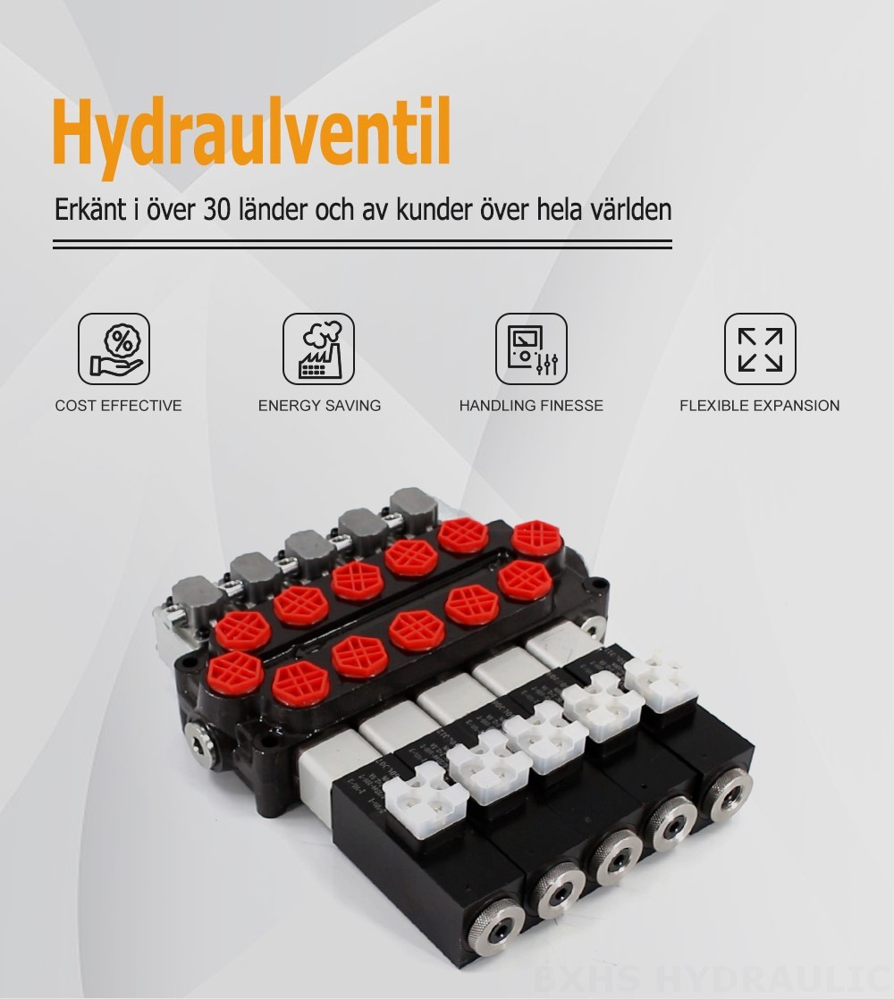 Q45 Solenoid och Manuell 5 spolar Monoblockriktningsventil
